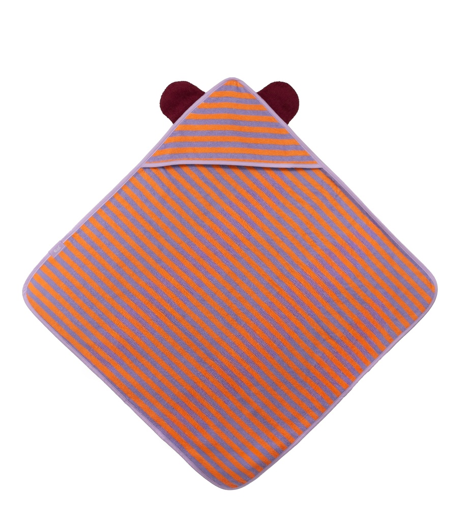 Cotton hooded towel (75 x 75cm) Bear Lavender