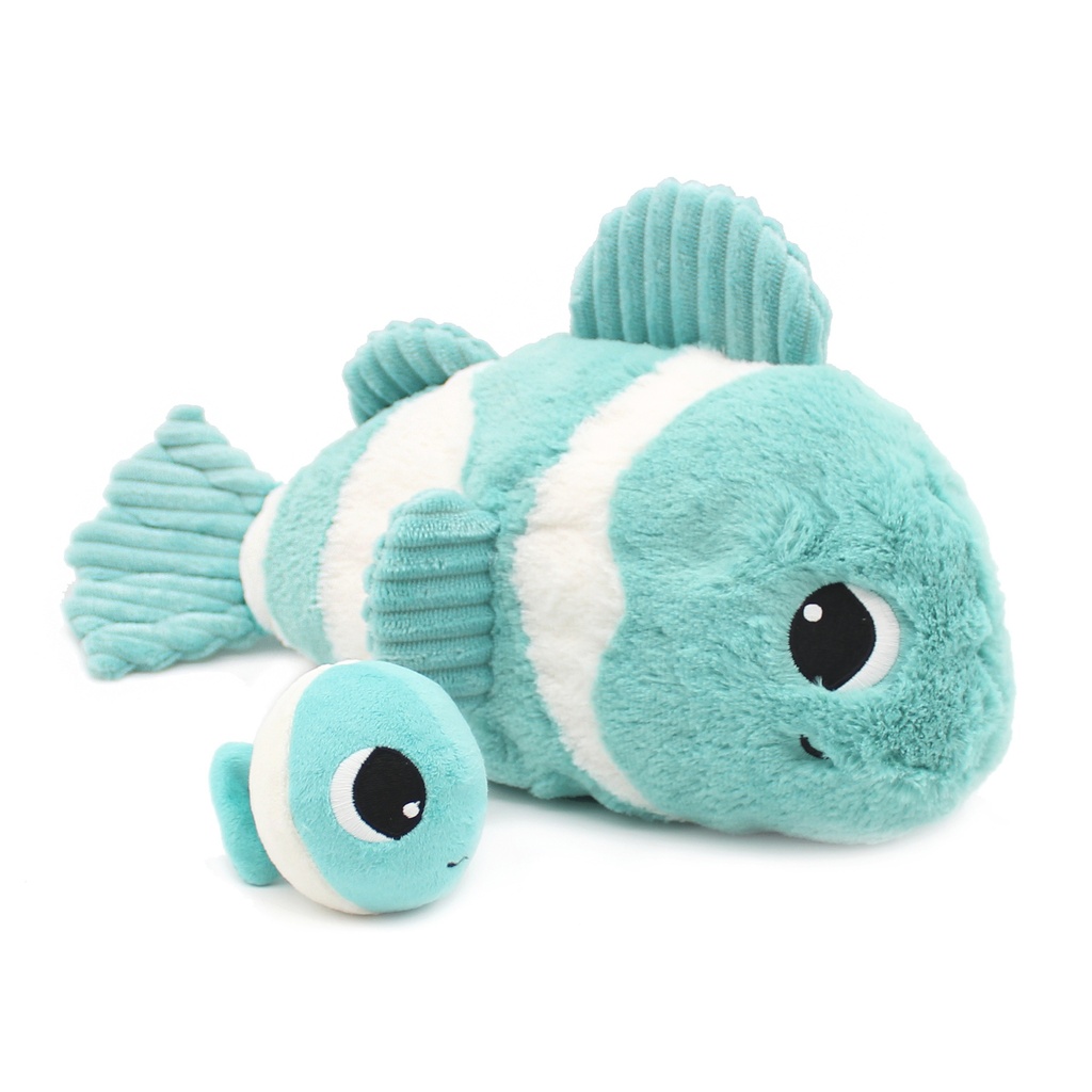 BIGOU LE POISSON CLOWN MAMAN & BEBE BLEU AQUA