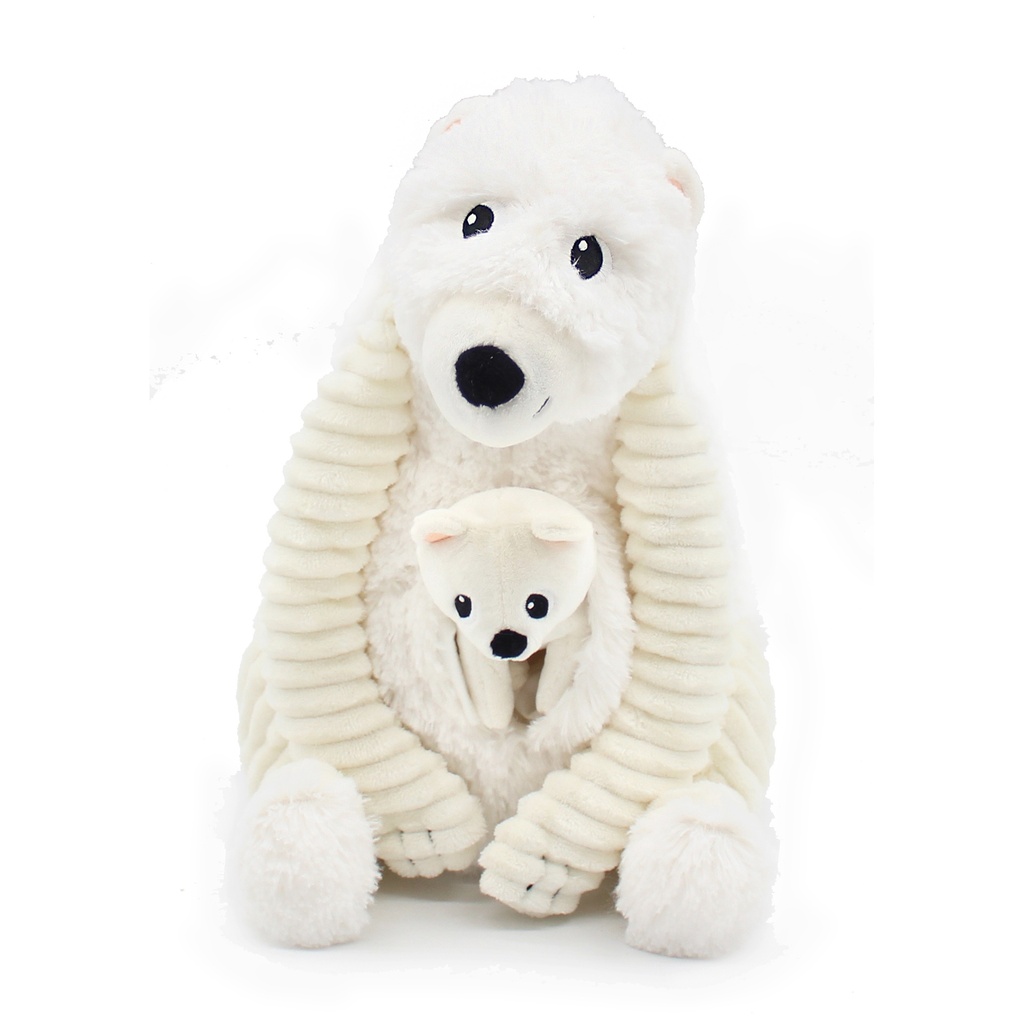 GROBIDOU POLAR BEAR MUM & BABY OFFWHITE/LIGHT GREY