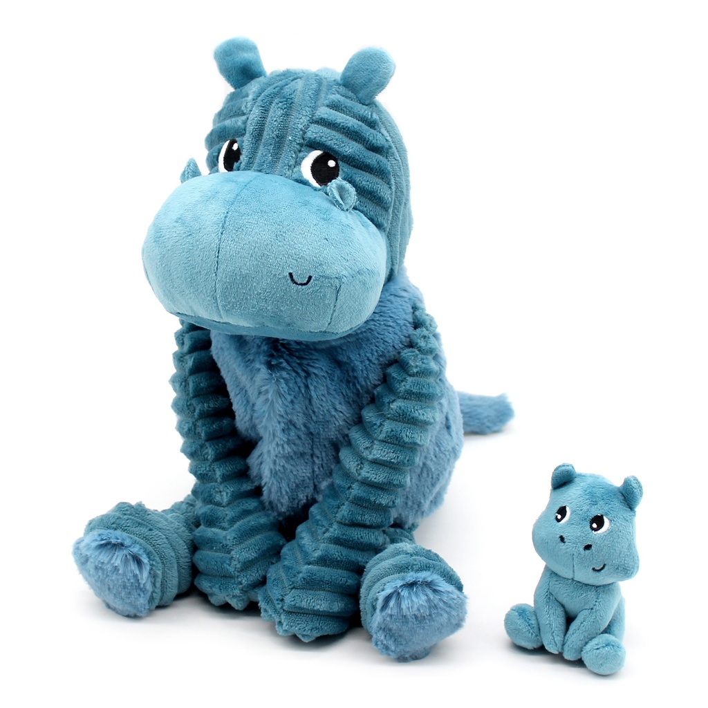 BIBOU THE HIPPO MUM & BABY BLUE